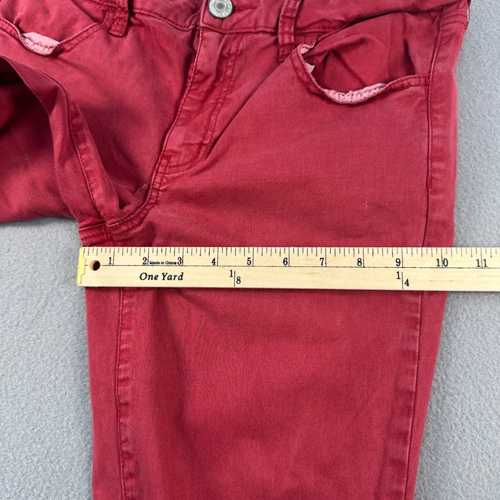 American Eagle Super Stretch Skinny Jeans Red Womens Size 12 Regular Mid Rise - Picture 8 of 12